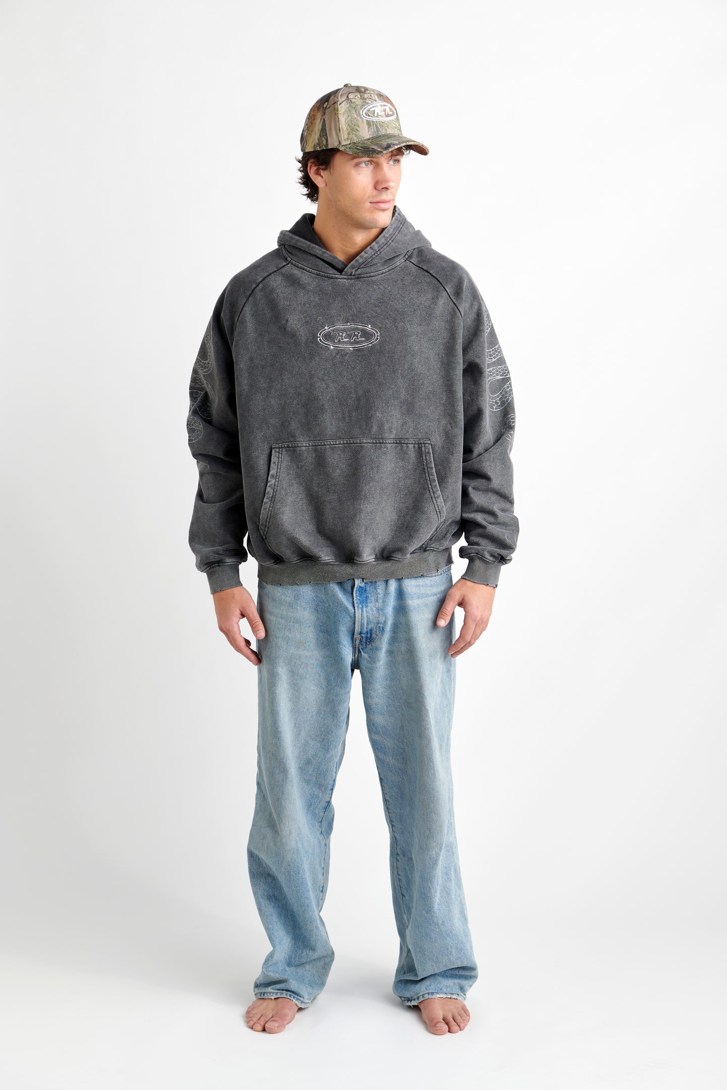 Faded black hoodie