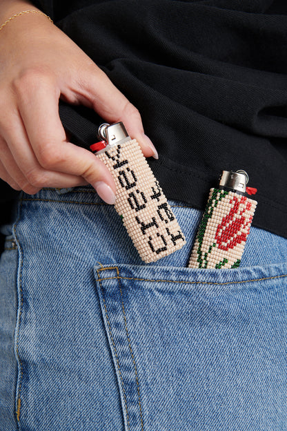 Beaded Lily Lighter Sleeve
