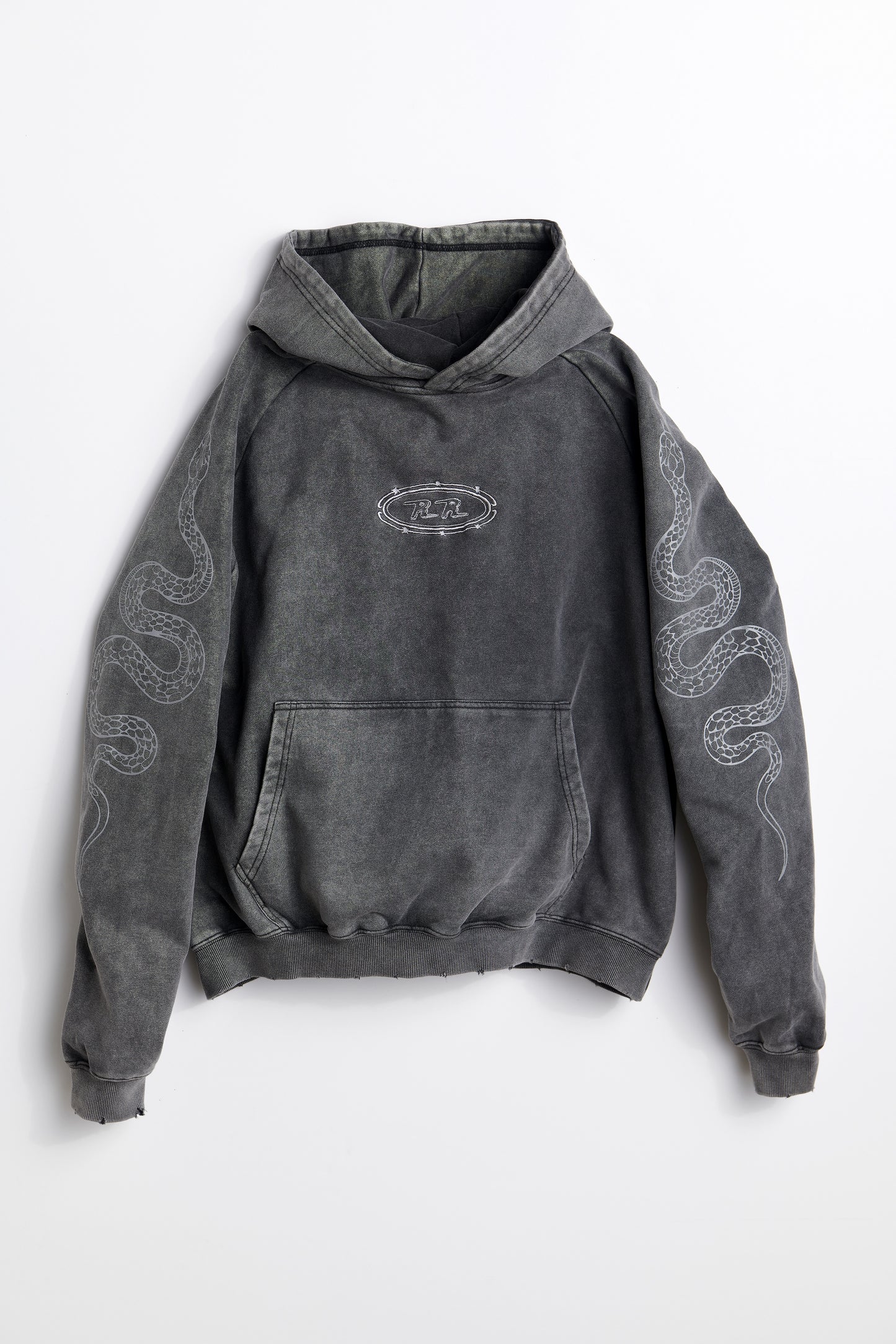 Vintage faded black oversized snake hoodie