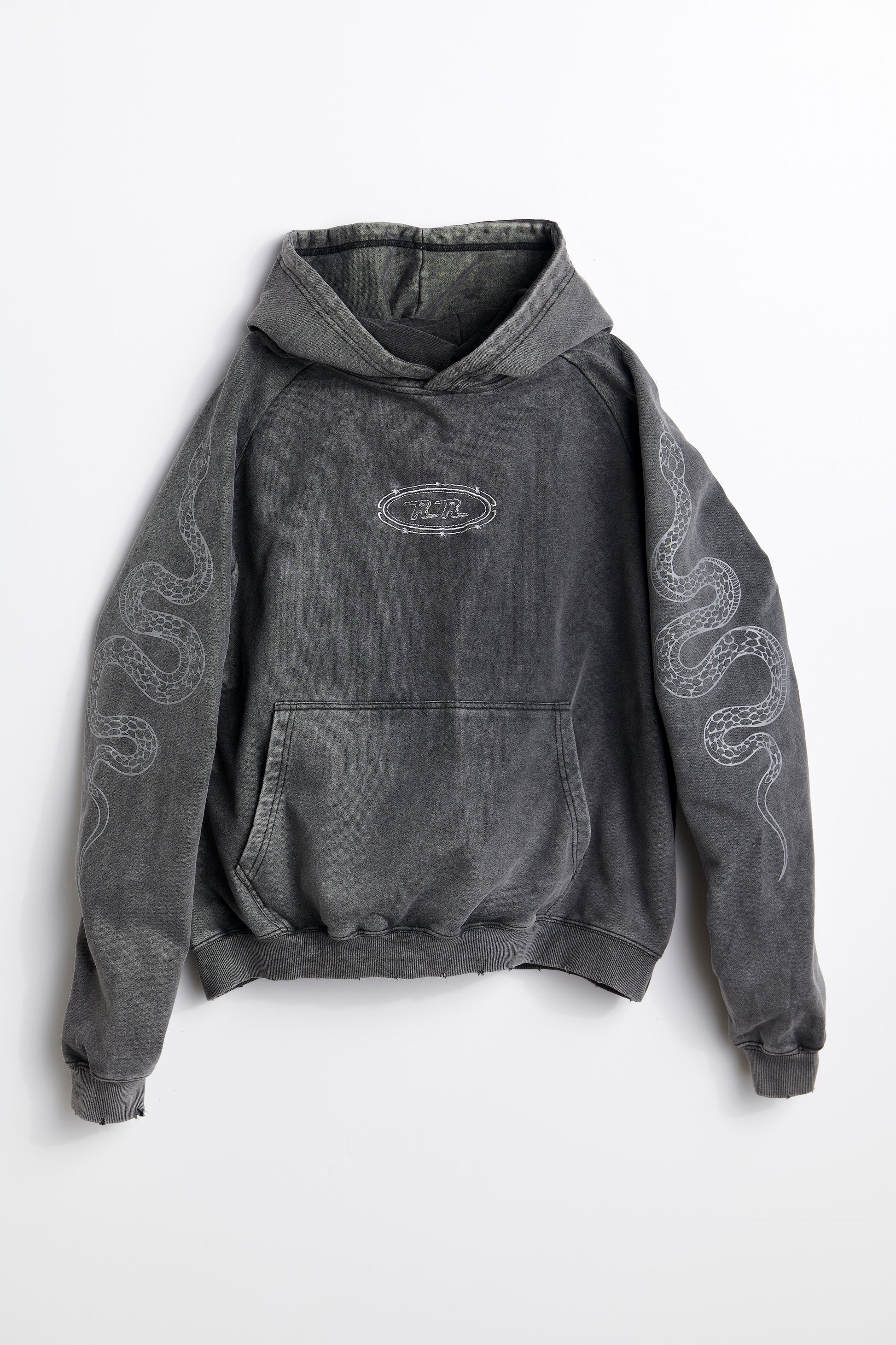 Vintage faded black oversized snake hoodie